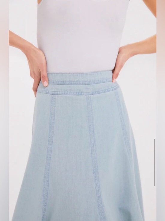 Tuckernuck Light Wash Blue Denim Brynn Panelled Maxi Skirt Size:0 NWT - Picture 5 of 10